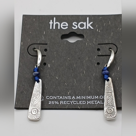 The Sak Blue Stone And Silver Earrings - Picture 8 of 8